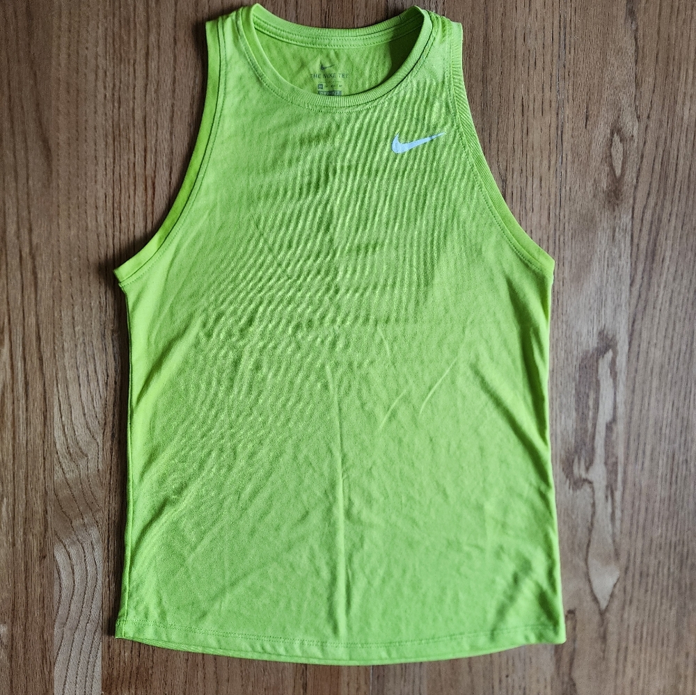 Nike Women's Dri-Fit Crewneck Green Sleeveless Activewear Tank Top X-Small XS